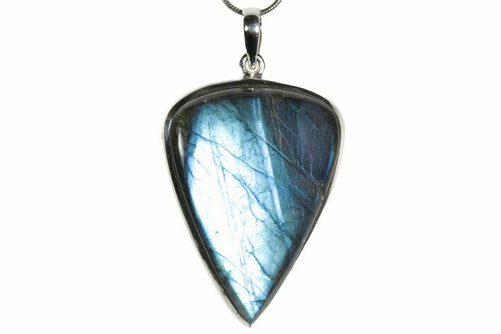 Brilliant Blue Labradorite Pendant with Chain #353883